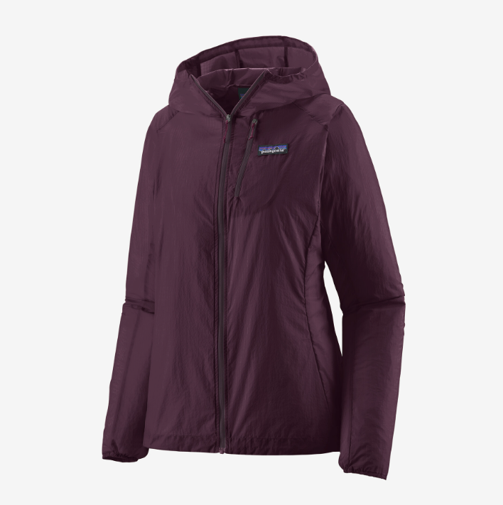 patagonia womens houdini jacket in the color night plum, front view