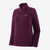 the patagonia r1 air zip neck in the color night plum, front view