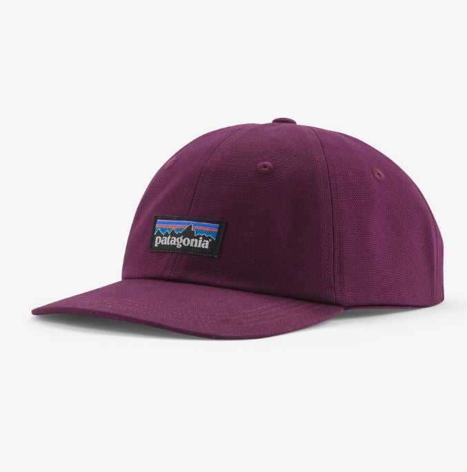 patagonia p6 label trad cap in the color night plum, front view
