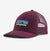 the patagonia p6 lo pro trucker, front view in the color night plum