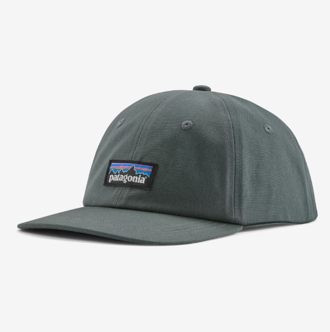 patagonia p6 label trad cap in the color nouveau green, front view