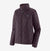 the patagonia womens nano puff jacket in the color obsidian plum, front view