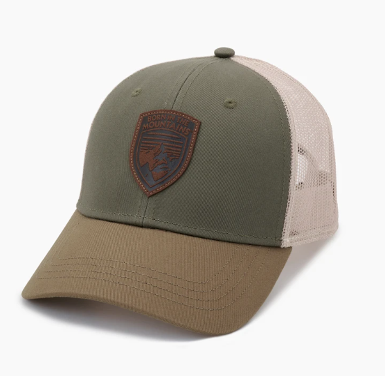 the kuhl rustic born trucker in olive green
