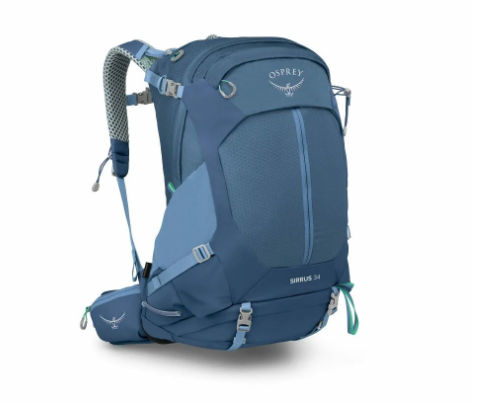 osprey sirrus 34 in blue front view