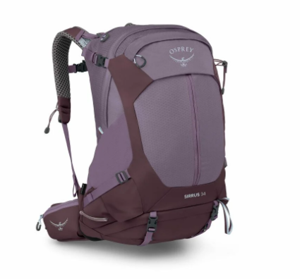 osprey sirrus 34 purple front view