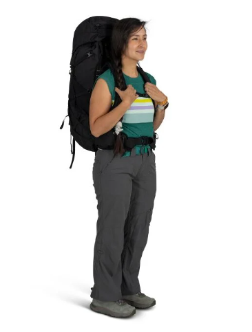 osprey tempest 44 in black on a model