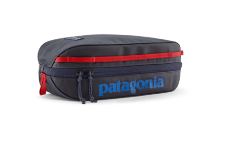 patagonia black hole cube 3l in smolder blue amanita red