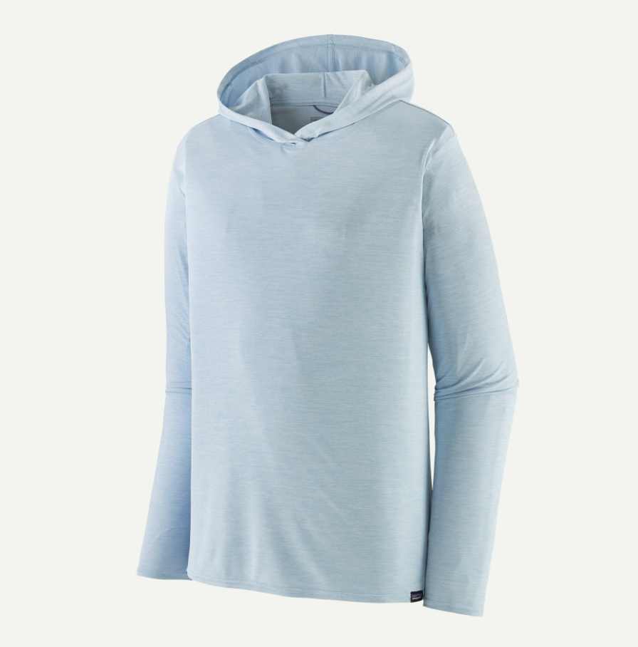 patagonia capilene cool daily hoody fleck blue front view