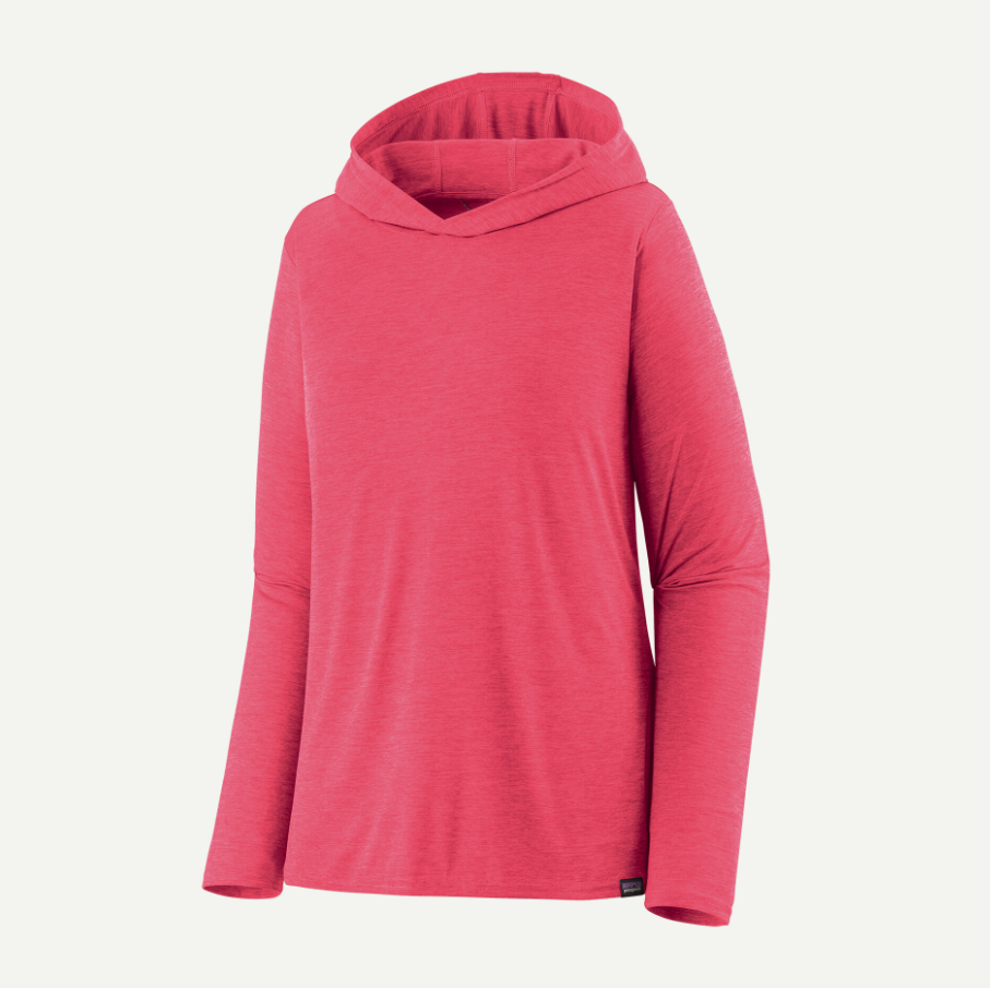 patagonia capilene cool daily hoody womens in luminous pink front view