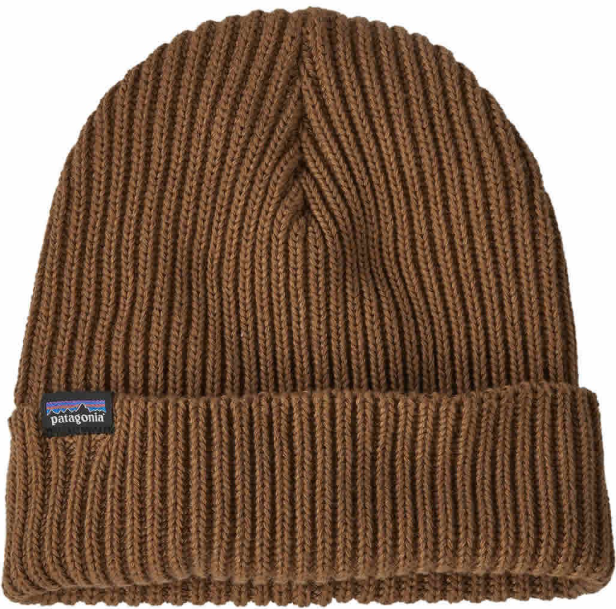 patagonia fishermans rolled beanie in raptor brown