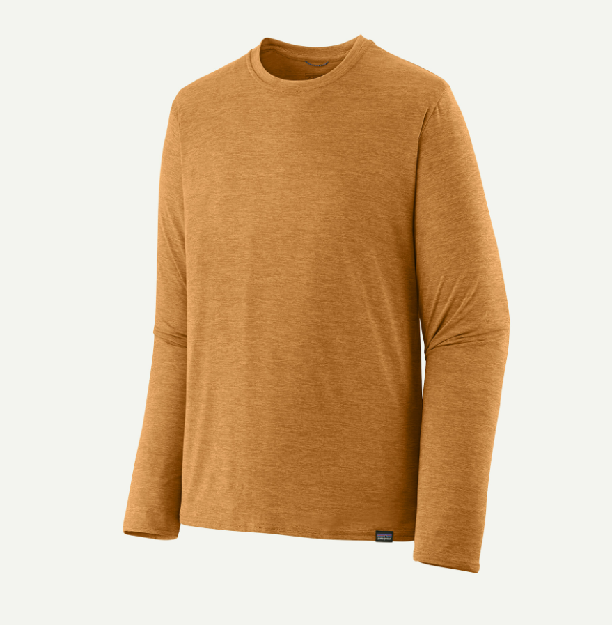 patagonia capilene cool long sleeve in talon gold