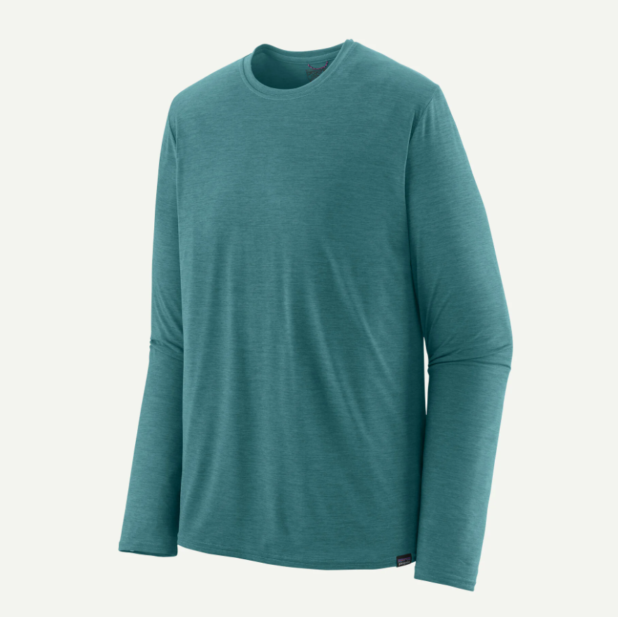 patagonia cap cool long sleeve in wetland blue