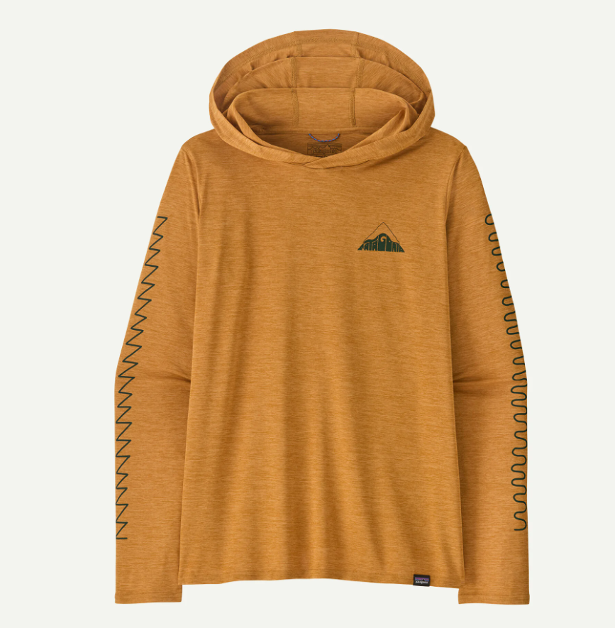 patagonia capilene cool daily graphic hoody in talon gold