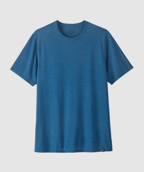 patagonia capilene cool short sleeve in aquatic blue