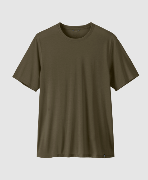 patagonia capilene short sleeve shirt in basin green