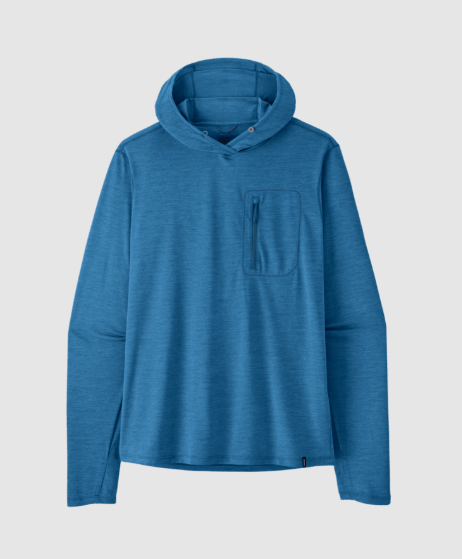 patagonia capilene mens sun hoody in aquatic blue
