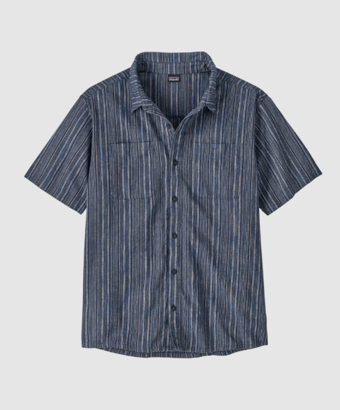 patagonia mens back step hemp shirt in new navy
