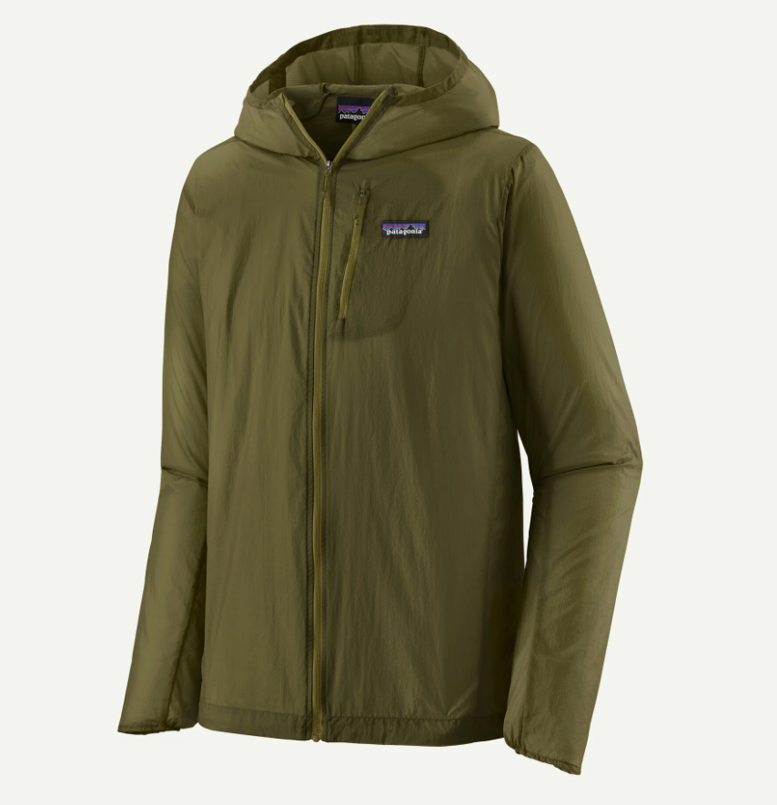 patagonia mens houdini in pond green front view

