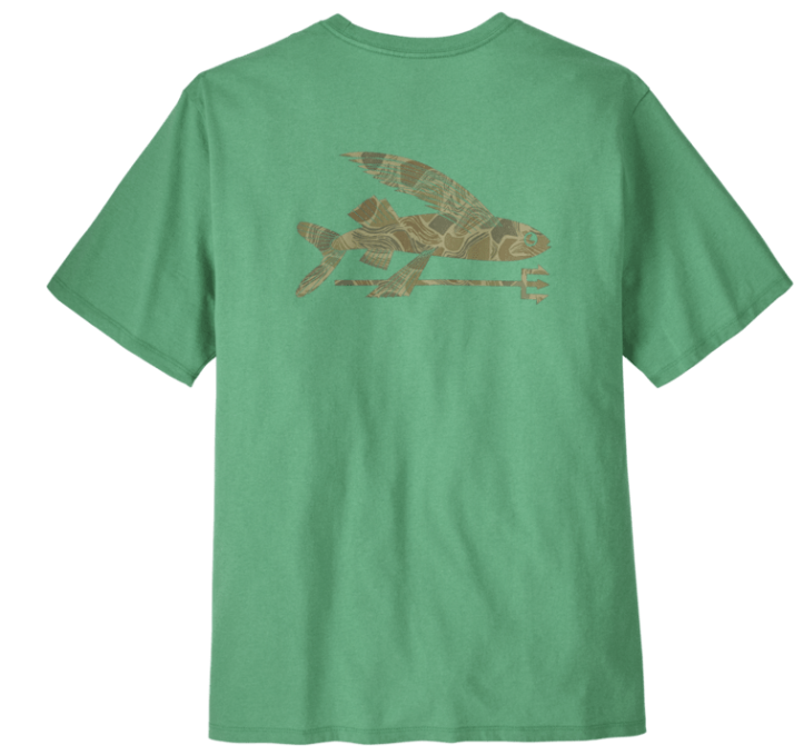 patagonia mens multi pitch tee in limestone yellow
