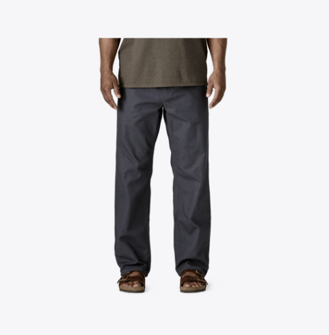 patagonia point reyes gi pant in smolder blue front view on a model