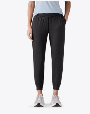 patagonia seabrook jogger in black on a model 