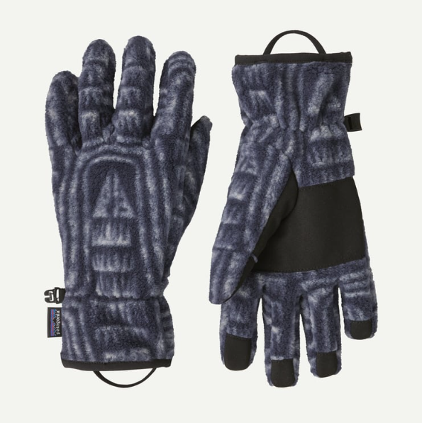 patagonia synch gloves in sunken blue
