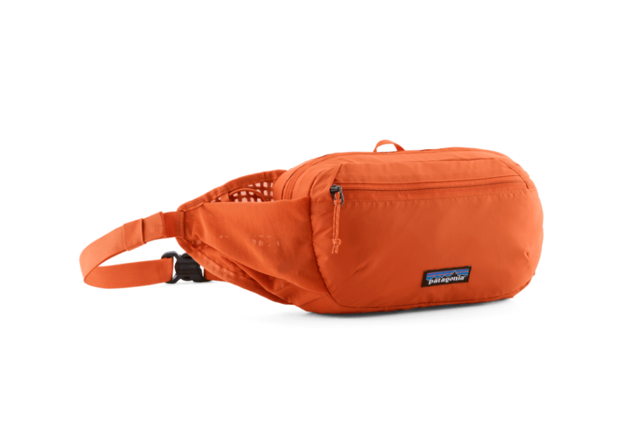 patagonia terravia hip pack in coal orange