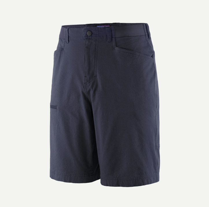 patagonia venga shorts in smolder blue front view
