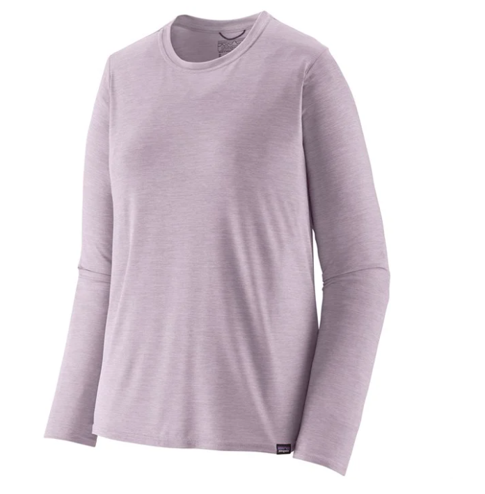 patagonia womens capilene cool long sleeve in foxglove purple