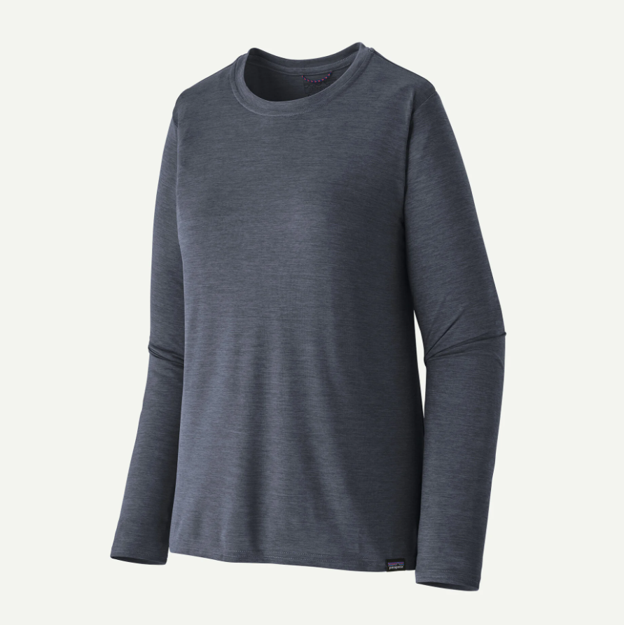 patagonia womens capilene cool long sleeve in smolder blue