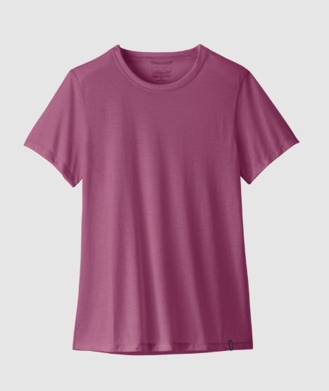 patagonia womens capilene cool short sleeve tee in faded magenta