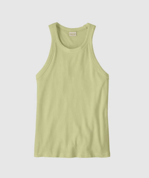 patagonia womens rib knit tank in lichen green