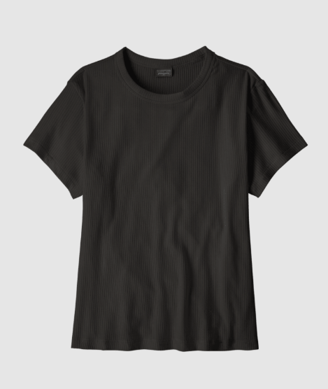patagonia womens rib knit tee in black