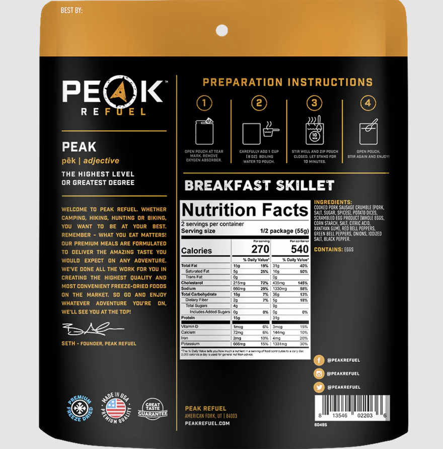 peak refuel breakfast skillet back