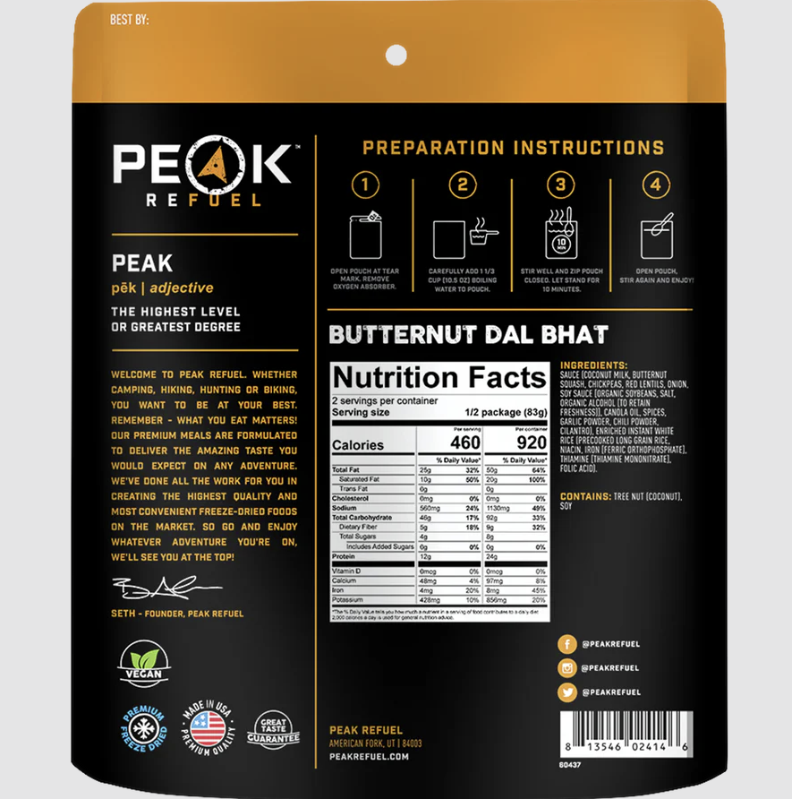 peak refuel dal bhat back