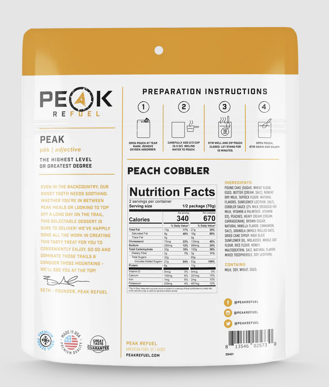peak refuel peach cobbler back