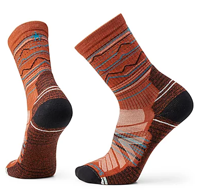 Smartwool Hike Light Cushion Mountain Range Pattern Crew Socks - Black - XL Smartwool Hike Light Cushion Mountain Range Pattern Crew Socks - Black - XL
