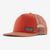 patagonia duckbill trucker hat in the color pimento red
