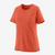 the patagonia womens capilene cool daily short sleeve shirt in the color pimento red, front view