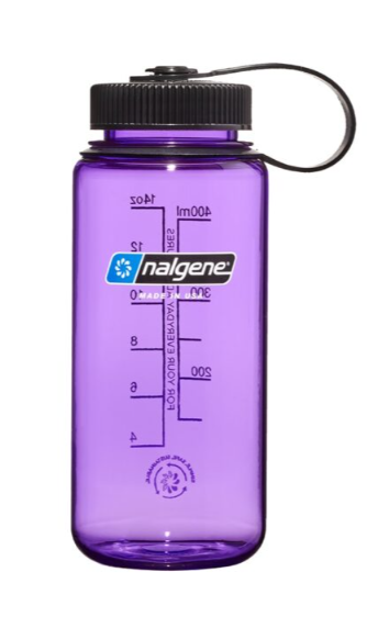 nalgene sustain 16 oz wide mouth water bottle in the color purple