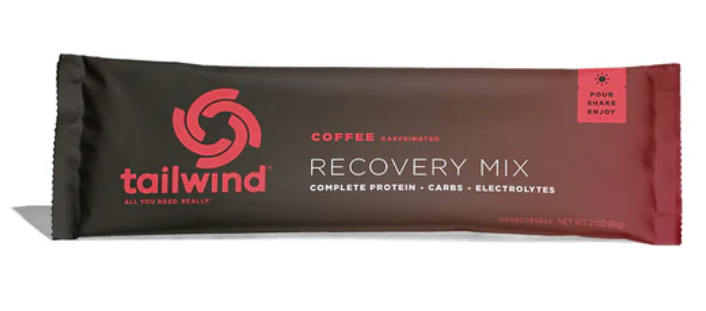 a single serving packet of tailwind recovery in flavor coffee
