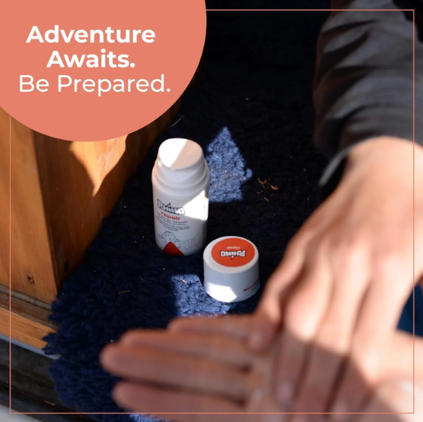 rhino repair lotion being used by someone
