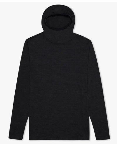 ridge merino womens pursuit hoody heather black color front view