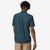 patagonia go to shirt in sun beams lagom blue, back view on a model