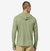 the mens patagonia capilene cool daily hoody in the color salvia green, back view on a model