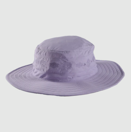 the outdoor research womens solar roller sun hat in the color lavender