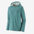 the patagonia womens capilene cool daily hoody in the color sea texture subtidal blue, front view
