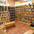 a wall of climbing and hiking shoes