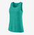 front view of the patagonia womens capilene cool daily tank top in the color subtidal blue