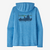the womens patagonia capilene cool daily graphic hoody in the color vessel blue, back view